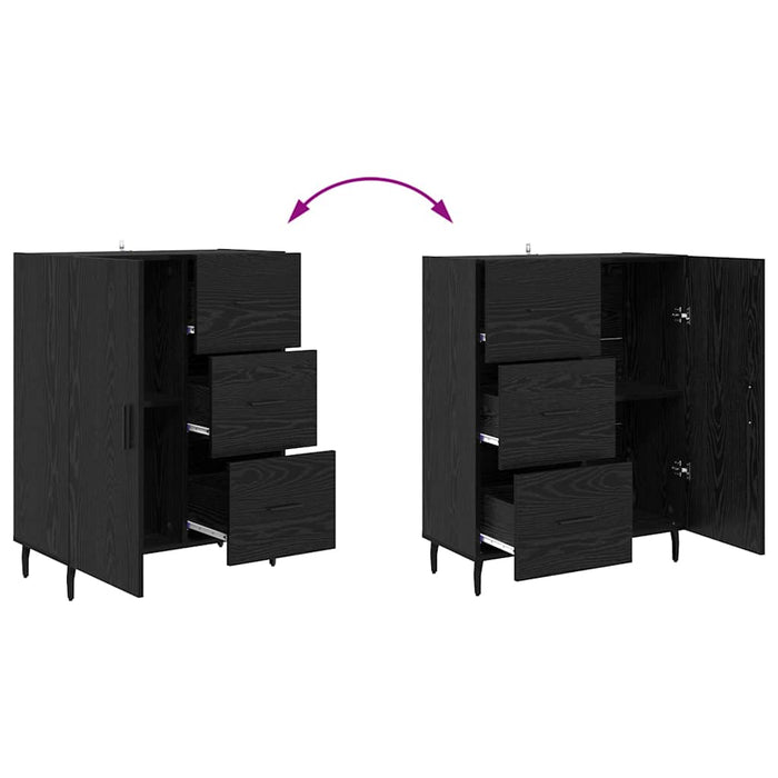 Bufet cu sertar 2 pcs Stejar Negru Lemn compozit - WALTI WALTI
