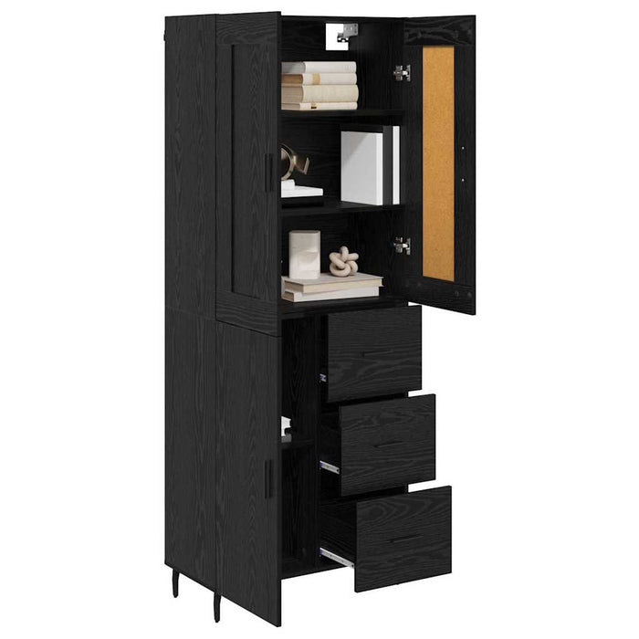 Bufet cu sertar 2 pcs Stejar Negru Lemn compozit - WALTI WALTI