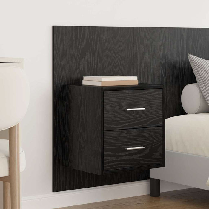 Tăblie cu Noptieră cu sertar 3 pcs Stejar Negru Lemn compozit - WALTI WALTI