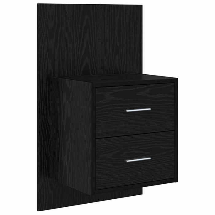 Tăblie cu Noptieră cu sertar 3 pcs Stejar Negru Lemn compozit - WALTI WALTI
