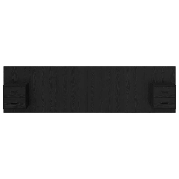 Tăblie cu Noptieră cu sertar 3 pcs Stejar Negru Lemn compozit - WALTI WALTI