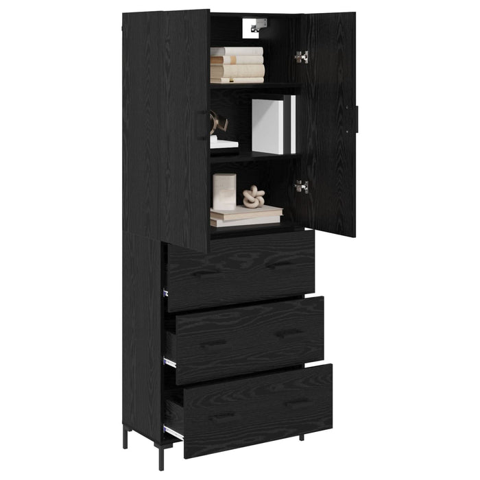 Bufet Pe perete Stejar Negru 69,5 x 34 x 180 cm Lemn compozit - WALTI WALTI
