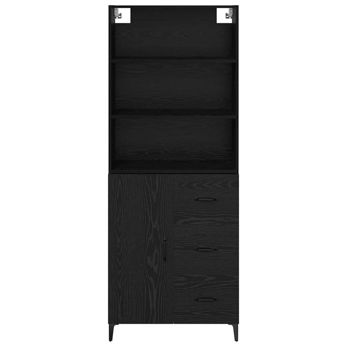 Bufet Pe perete cu sertar 2 pcs Stejar Negru Lemn compozit - WALTI WALTI