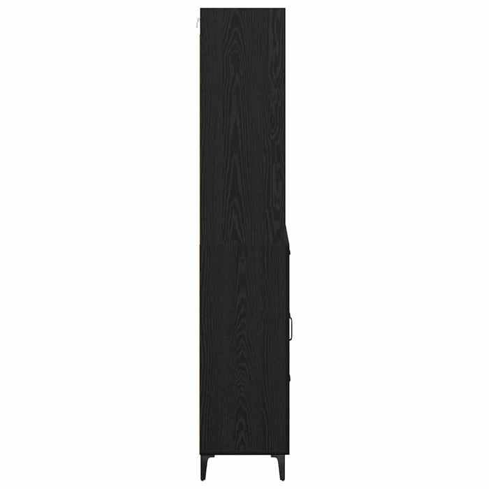 Bufet Pe perete cu sertar 2 pcs Stejar Negru Lemn compozit - WALTI WALTI