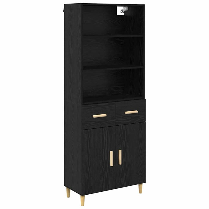 Bufet 2 pcs Stejar Negru 69,5 x 34 x 180 cm Lemn compozit - WALTI WALTI