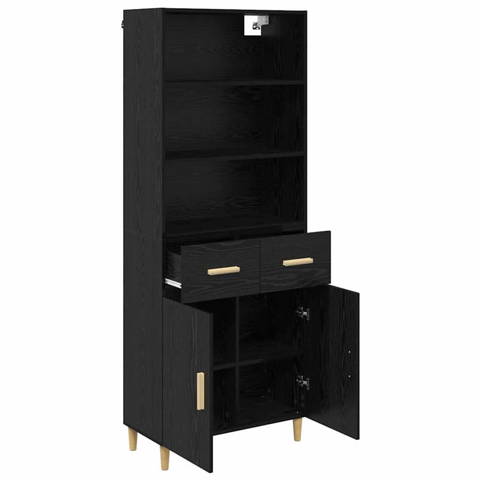 Bufet 2 pcs Stejar Negru 69,5 x 34 x 180 cm Lemn compozit - WALTI WALTI