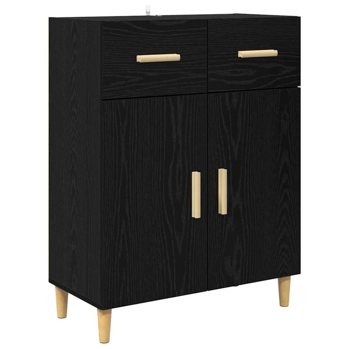 Bufet 2 pcs Stejar Negru 69,5 x 34 x 180 cm Lemn compozit - WALTI WALTI