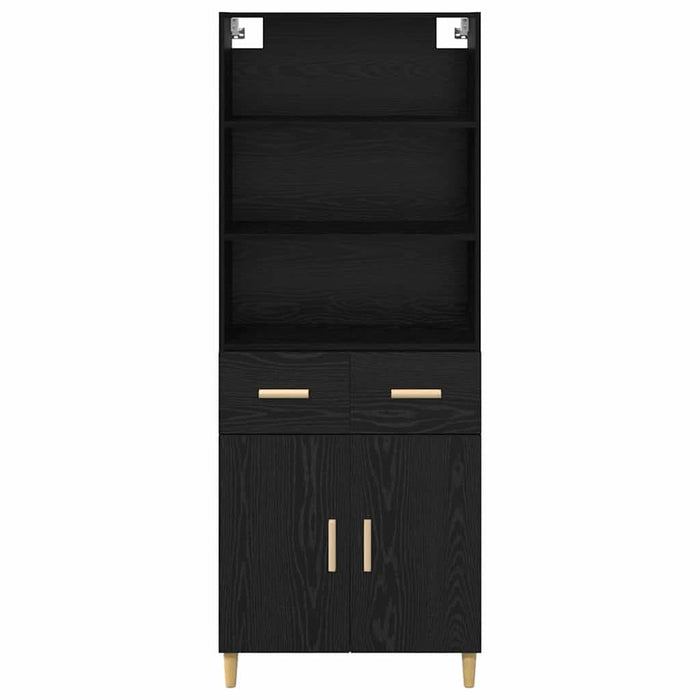 Bufet 2 pcs Stejar Negru 69,5 x 34 x 180 cm Lemn compozit - WALTI WALTI