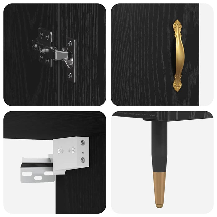 Bufet 2 pcs Stejar Negru Lemn compozit - WALTI WALTI