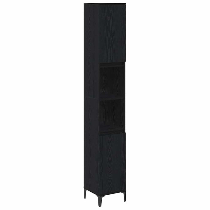 Set de mobilier pentru baie 3 pcs Stejar negru Lemn compozit - WALTI WALTI