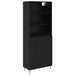 Bufet Pe perete cu sertar 2 pcs Stejar Negru Lemn compozit - WALTI WALTI