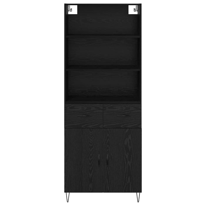 Bufet Pe perete cu sertar 2 pcs Stejar Negru Lemn compozit - WALTI WALTI