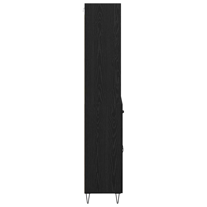 Bufet Pe perete cu sertar 2 pcs Stejar Negru Lemn compozit - WALTI WALTI