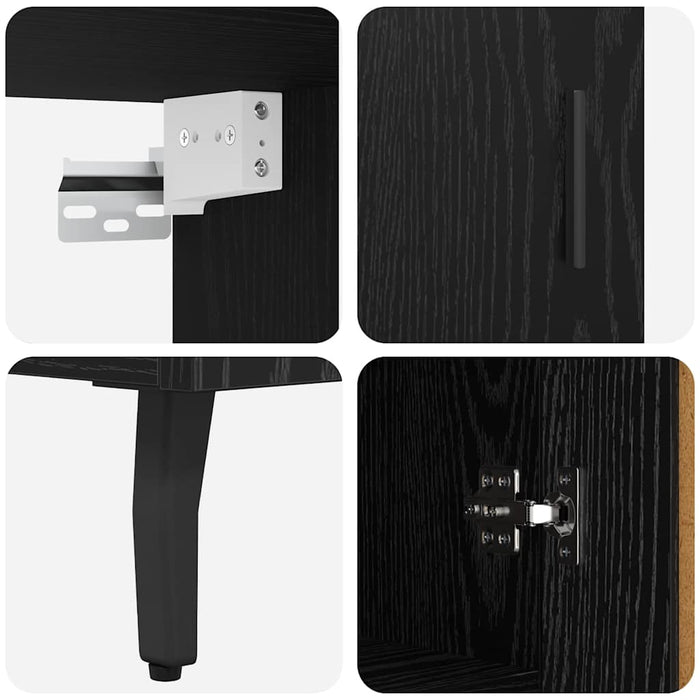 Bufet 2 pcs Stejar Negru Lemn compozit - WALTI WALTI