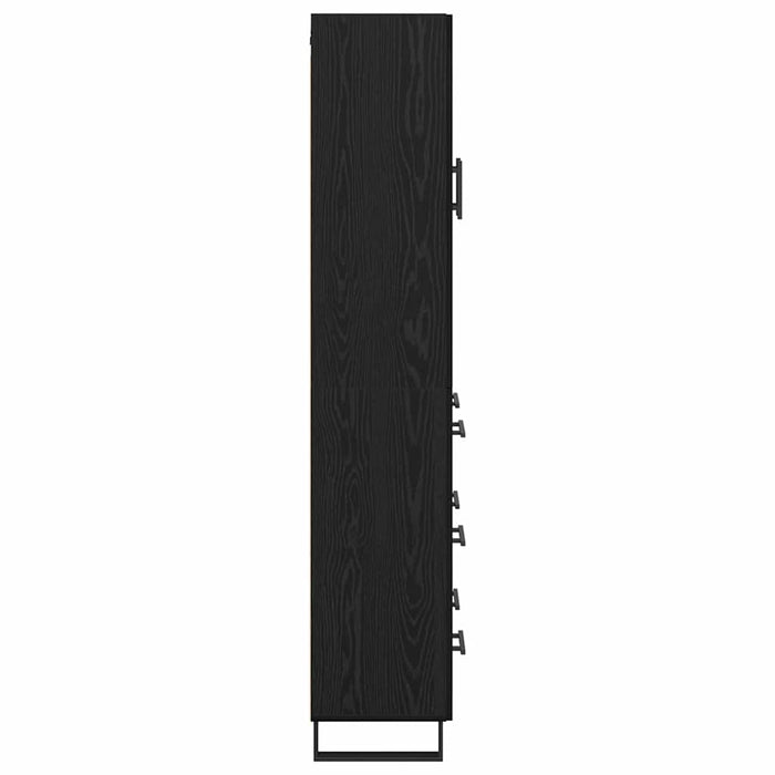 Bufet Pe perete cu sertar 2 pcs Stejar Negru Lemn compozit - WALTI WALTI