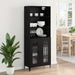 Bufet Pe perete cu sertar 2 pcs Stejar Negru Lemn compozit - WALTI WALTI