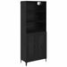 Bufet Pe perete cu sertar 2 pcs Stejar Negru Lemn compozit - WALTI WALTI