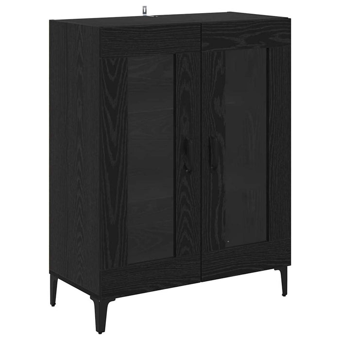 Bufet Pe perete cu sertar 2 pcs Stejar Negru Lemn compozit - WALTI WALTI
