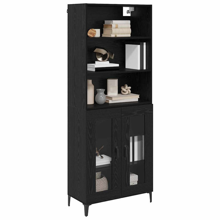 Bufet Pe perete cu sertar 2 pcs Stejar Negru Lemn compozit - WALTI WALTI
