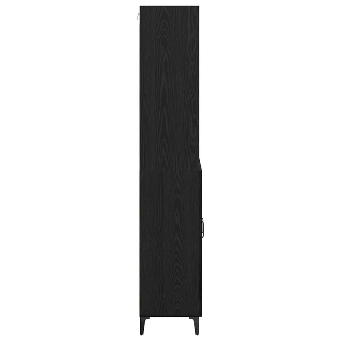 Bufet Pe perete cu sertar 2 pcs Stejar Negru Lemn compozit - WALTI WALTI