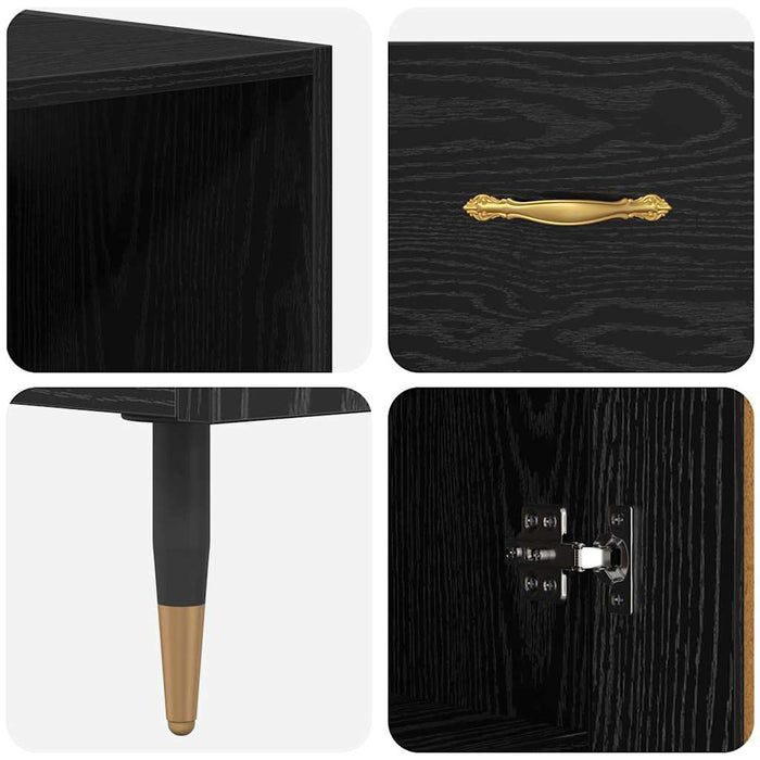 Bufet Stejar negru 69,5 x 34 x 180 cm Lemn compozit - WALTI WALTI