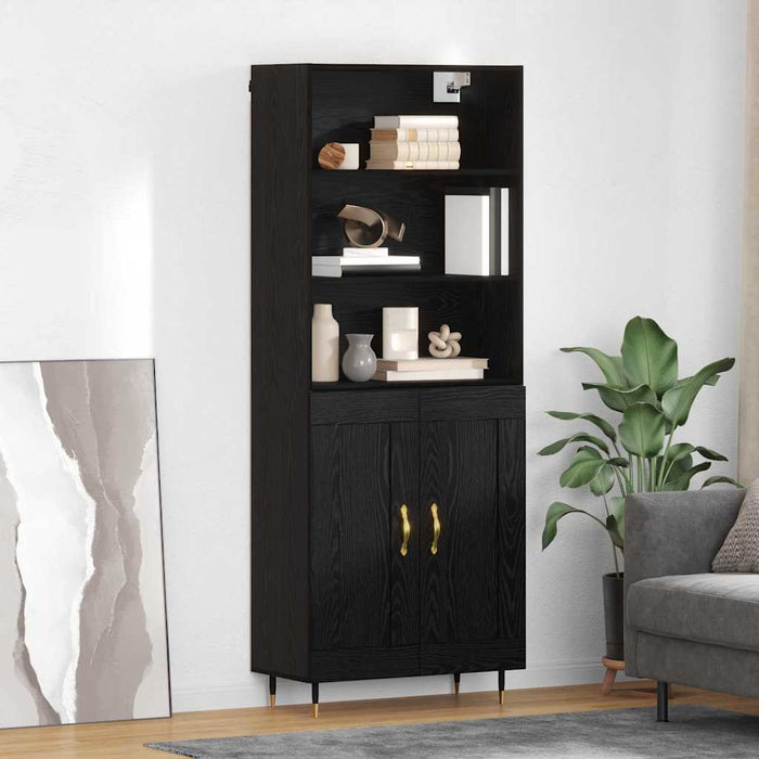 Bufet Stejar negru 69,5 x 34 x 180 cm Lemn compozit - WALTI WALTI