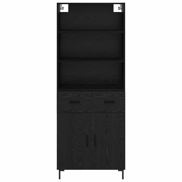 Bufet Pe perete cu sertar 2 pcs Stejar Negru Lemn compozit - WALTI WALTI
