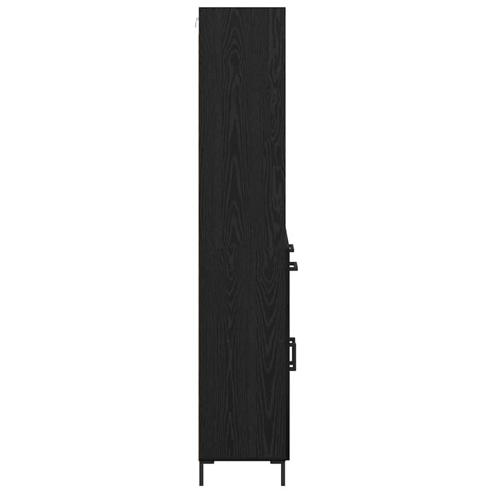 Bufet Pe perete cu sertar 2 pcs Stejar Negru Lemn compozit - WALTI WALTI