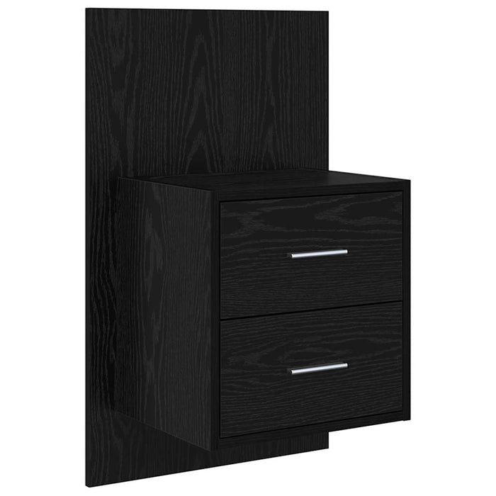 Tăblie cu Noptieră cu sertar 3 pcs Stejar Negru Lemn compozit - WALTI WALTI