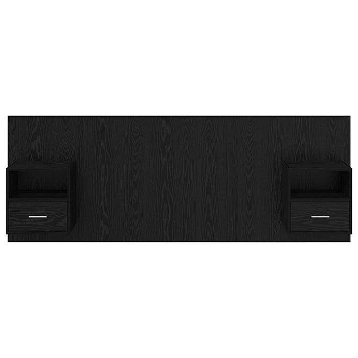 Tăblie cu Noptieră cu sertar 3 pcs Stejar Negru Lemn compozit - WALTI WALTI