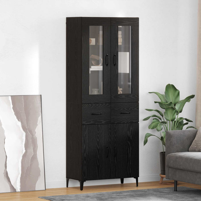 Bufet Pe perete Stejar Negru 69,5 x 34 x 180 cm Lemn compozit - WALTI WALTI