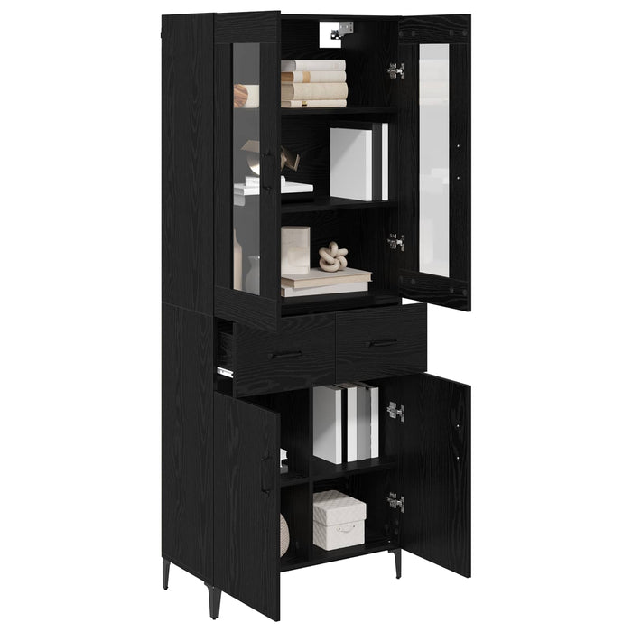 Bufet Pe perete Stejar Negru 69,5 x 34 x 180 cm Lemn compozit - WALTI WALTI
