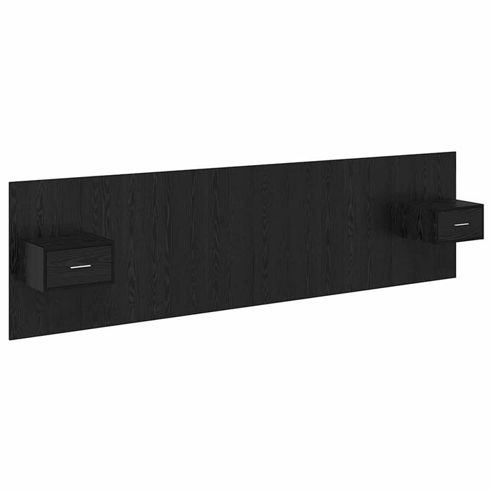Tăblie cu Noptieră cu sertar 3 pcs Stejar Negru Lemn compozit - WALTI WALTI