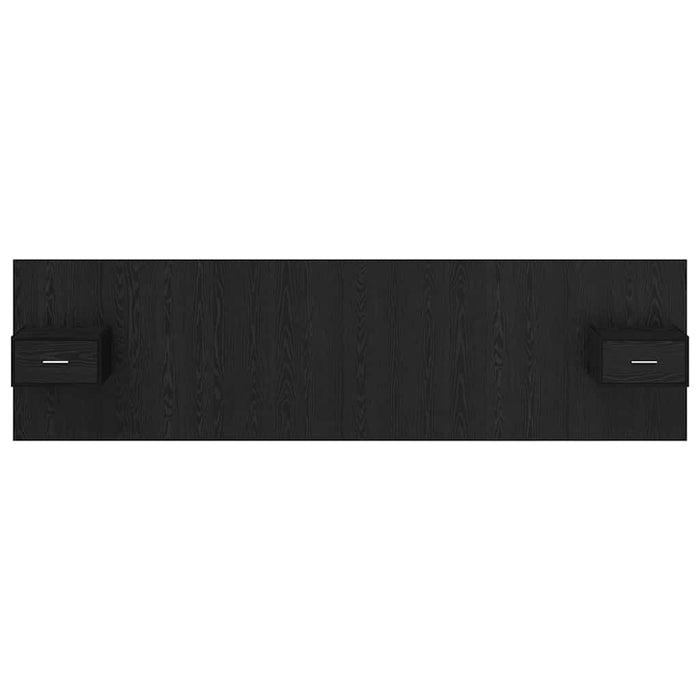 Tăblie cu Noptieră cu sertar 3 pcs Stejar Negru Lemn compozit - WALTI WALTI