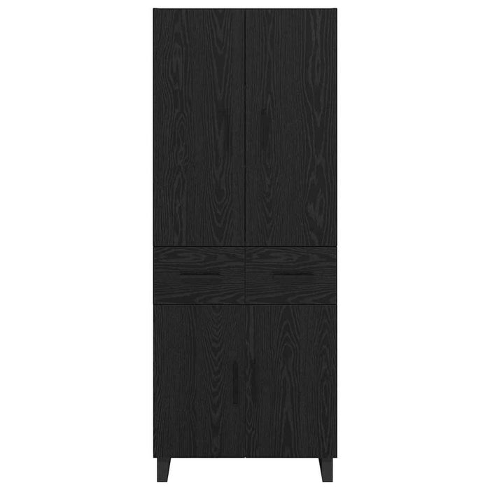 Bufet Pe perete cu sertar 2 pcs Stejar Negru Lemn compozit - WALTI WALTI
