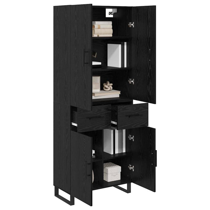 Bufet Pe perete cu sertar 2 pcs Stejar Negru Lemn compozit - WALTI WALTI
