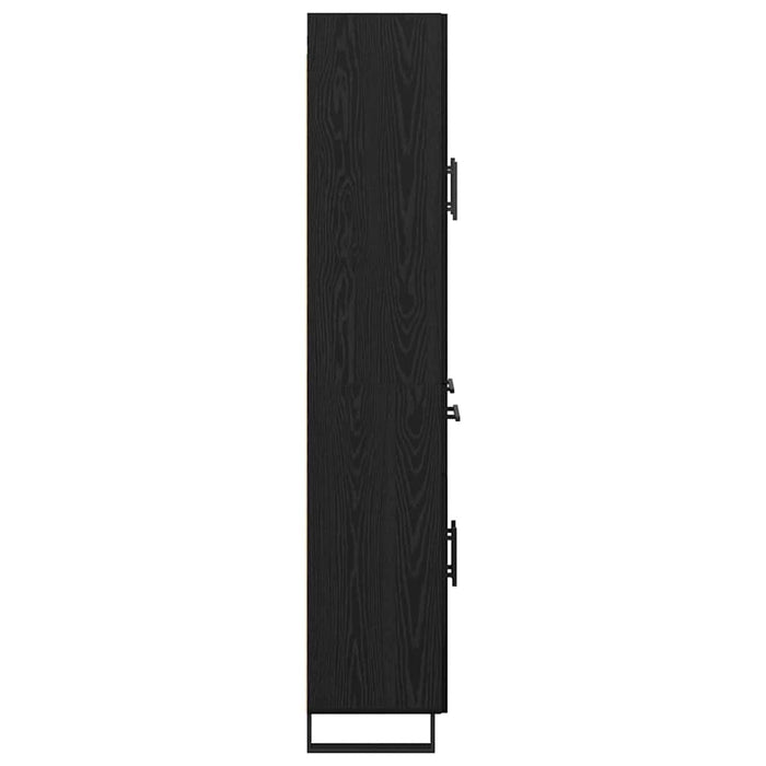 Bufet Pe perete cu sertar 2 pcs Stejar Negru Lemn compozit - WALTI WALTI