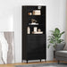 Bufet Pe perete cu sertar 2 pcs Stejar Negru Lemn compozit - WALTI WALTI