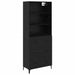 Bufet Pe perete cu sertar 2 pcs Stejar Negru Lemn compozit - WALTI WALTI