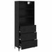Bufet Pe perete cu sertar 2 pcs Stejar Negru Lemn compozit - WALTI WALTI