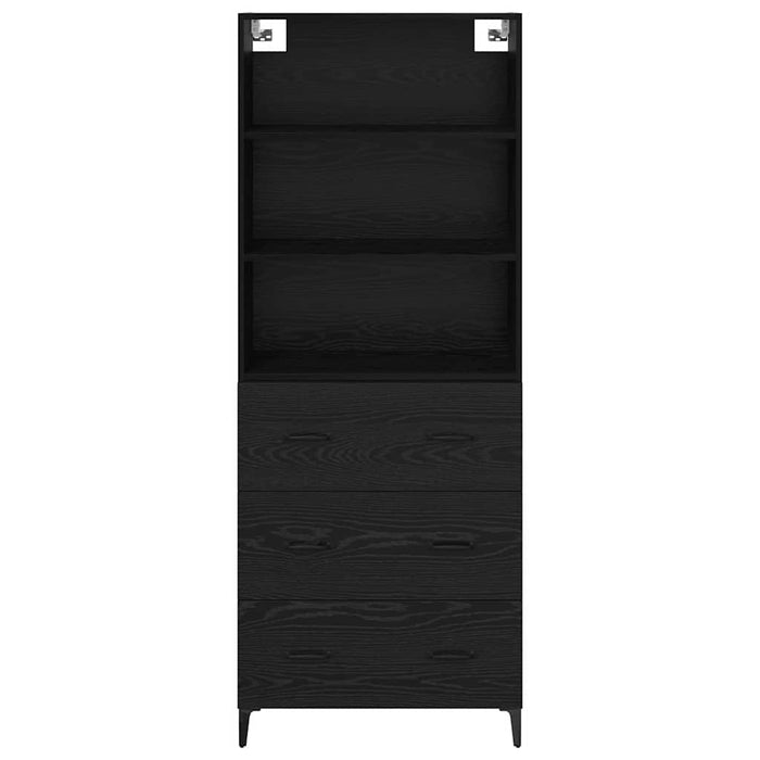 Bufet Pe perete cu sertar 2 pcs Stejar Negru Lemn compozit - WALTI WALTI
