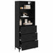 Bufet Pe perete cu sertar 2 pcs Stejar Negru Lemn compozit - WALTI WALTI