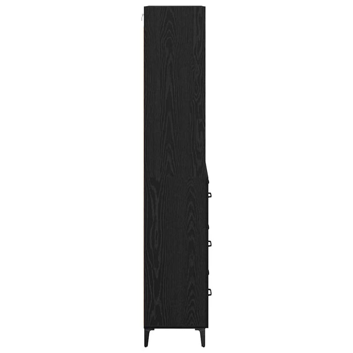 Bufet Pe perete cu sertar 2 pcs Stejar Negru Lemn compozit - WALTI WALTI