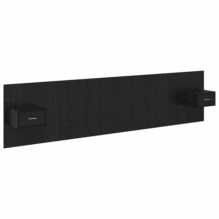 Tăblie cu Noptieră cu sertar 3 pcs Stejar Negru Lemn compozit - WALTI WALTI