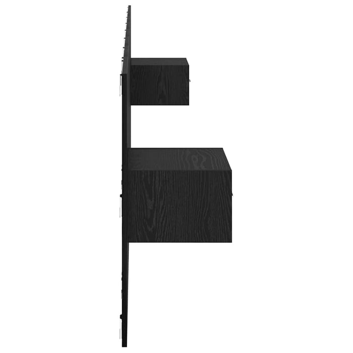 Tăblie cu Noptieră cu sertar 3 pcs Stejar Negru Lemn compozit - WALTI WALTI