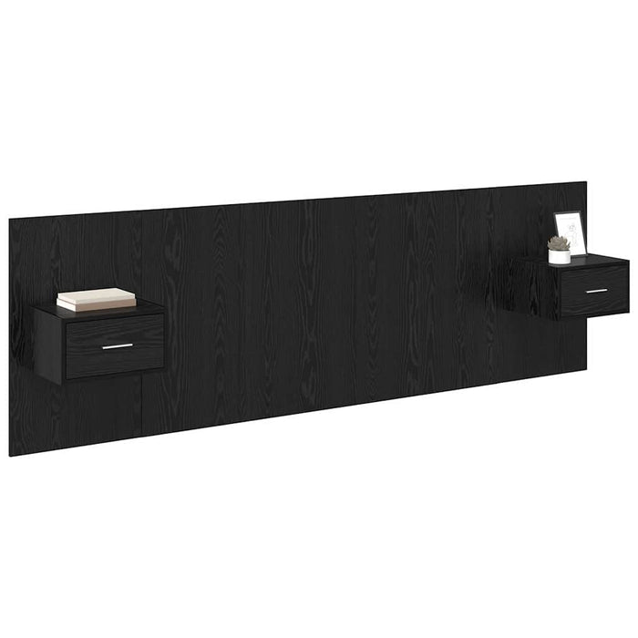 Cap de pat cu noptiere 3 pcs Stejar Negru Lemn compozit - WALTI WALTI