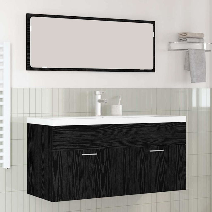 Dulap de Baie Stejar Negru 100 x 38,5 x 46 cm Lemn compozit - WALTI WALTI
