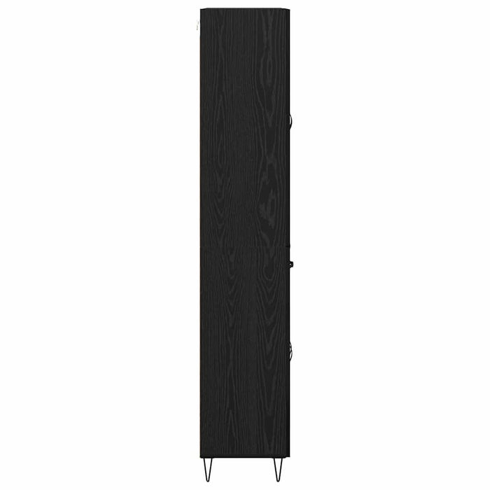 Bufet Pe perete cu sertar 2 pcs Stejar Negru Lemn compozit - WALTI WALTI