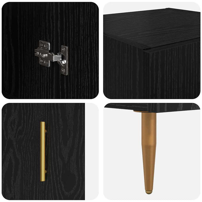 Bufet Stejar Negru 34,5 x 34 x 180 cm Lemn compozit - WALTI WALTI
