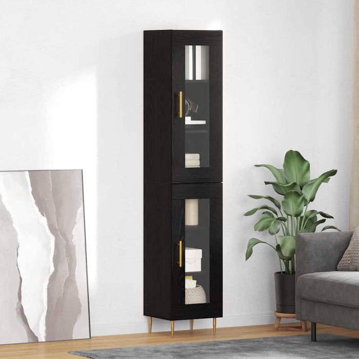 Bufet Stejar Negru 34,5 x 34 x 180 cm Lemn compozit - WALTI WALTI